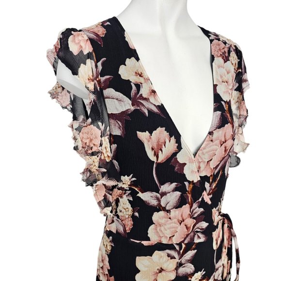 PAIGE Maxi Floral Dress Size M Wedding Guest, Wrap Dress - Picture 5 of 12